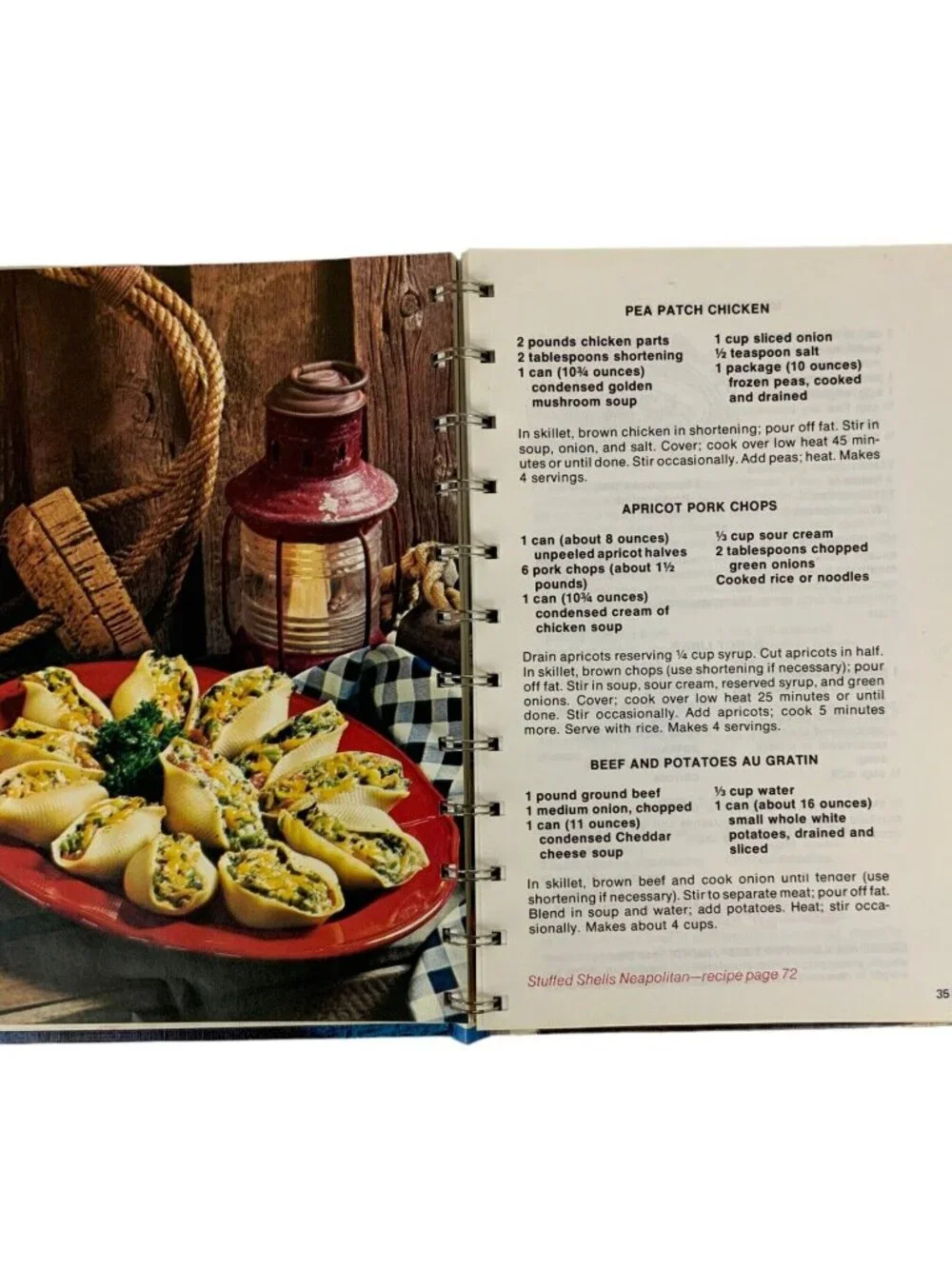 A Campbell Cookbook Most-For-The-Money Main Dishes Spiral Bound Vintage 1975